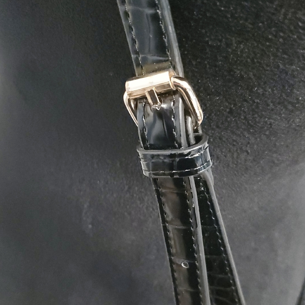 Anne Klein Black Croc-Embossed Satchel - Picture 5 of 11